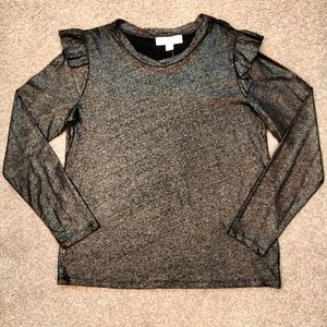 NWT Sz M Michael Kors Women's Metallic Silver Knit Top